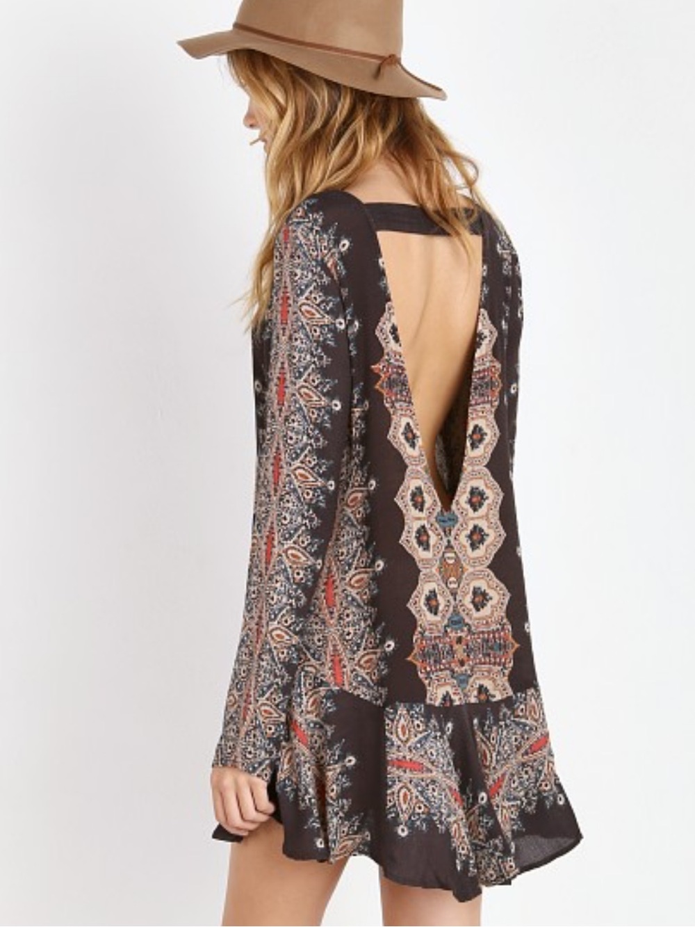 Free People Smooth Talker tunic dress multi-color paisley print. Size M